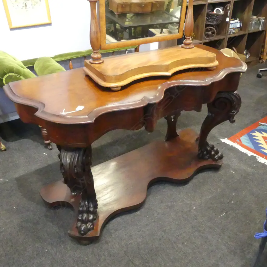VICTORIAN MAHOGANY WASHSTAND 1345x545x780mm Image 1++