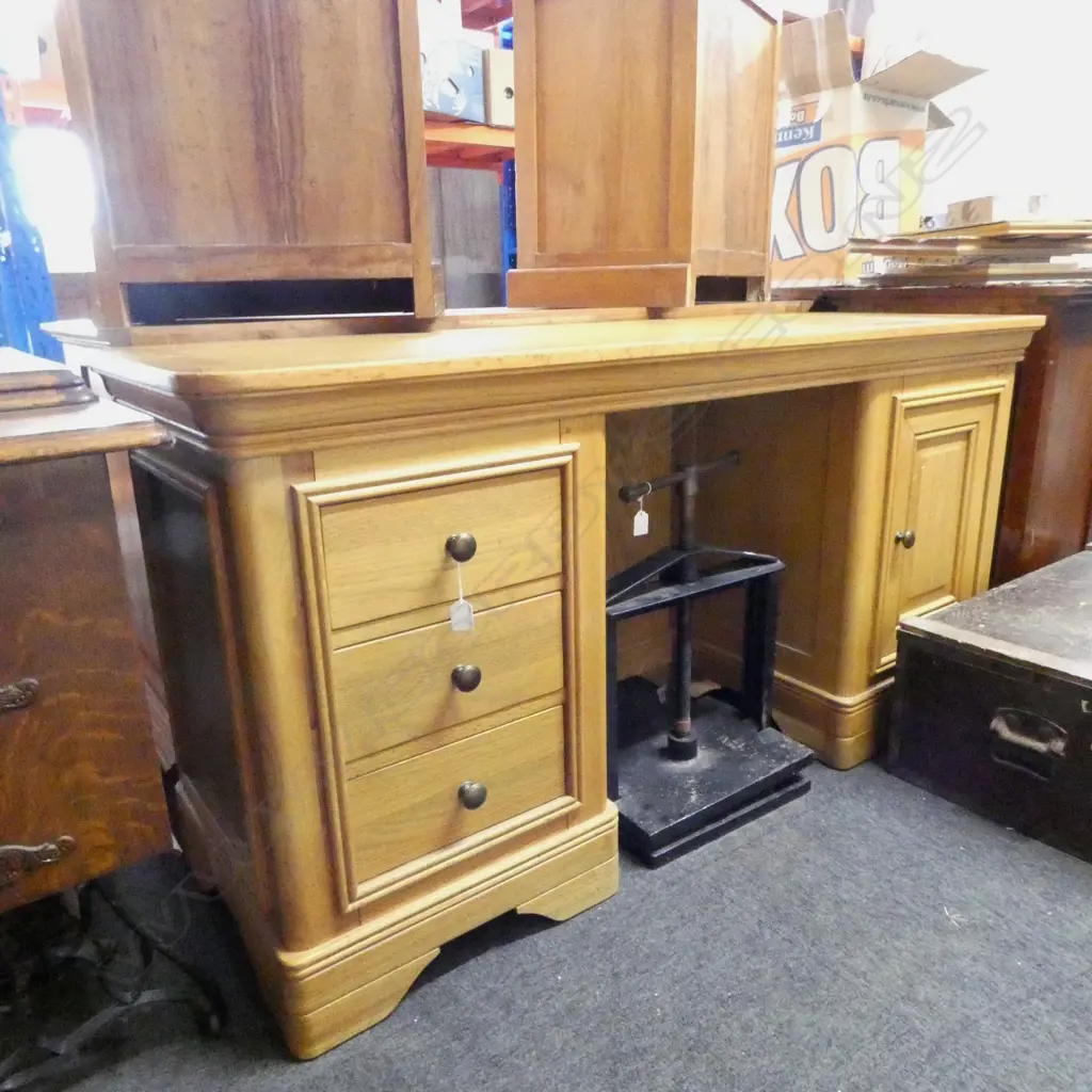 OAK PEDASTAL DESK 1450x540x760mm Image 1++