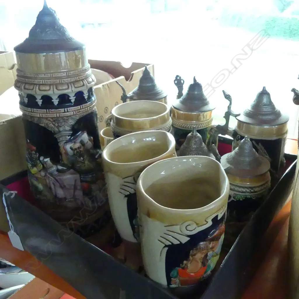 COLLECTION OF BEER STIENS  TANKARDS ETC Image 1++