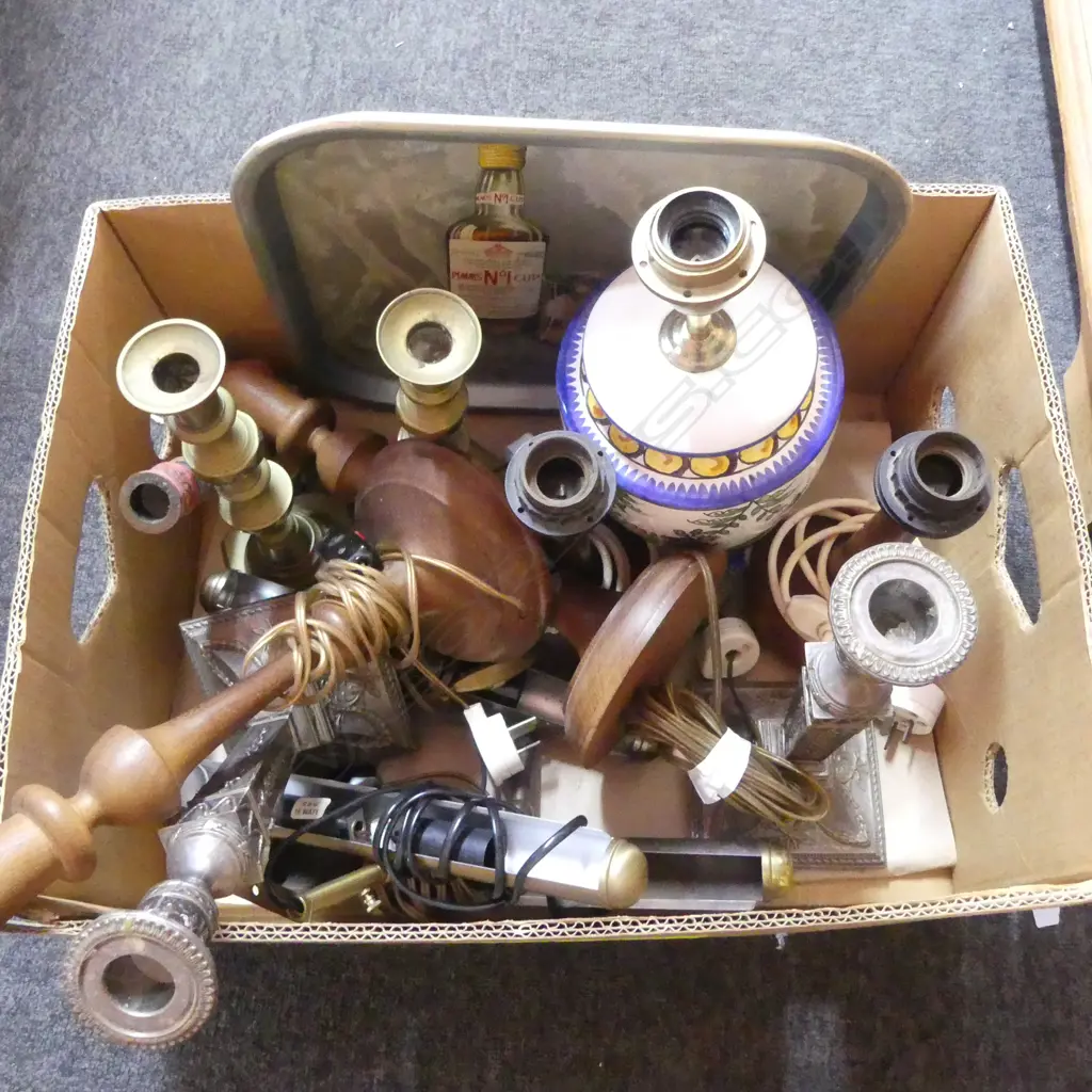 2 PRS CANDLESTICKS, ASST. LAMPS ETC Image 1++