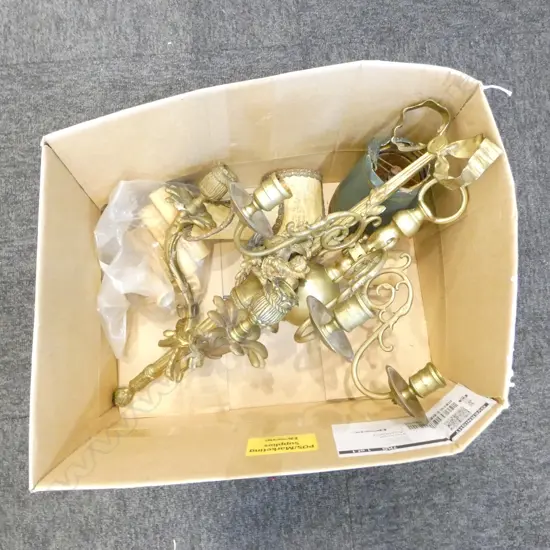 2 WALL SCONCES ETC
