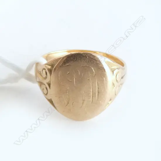 old 9ct ROSE GOLD SIGNET RING 3.1gm SIZE K1/2