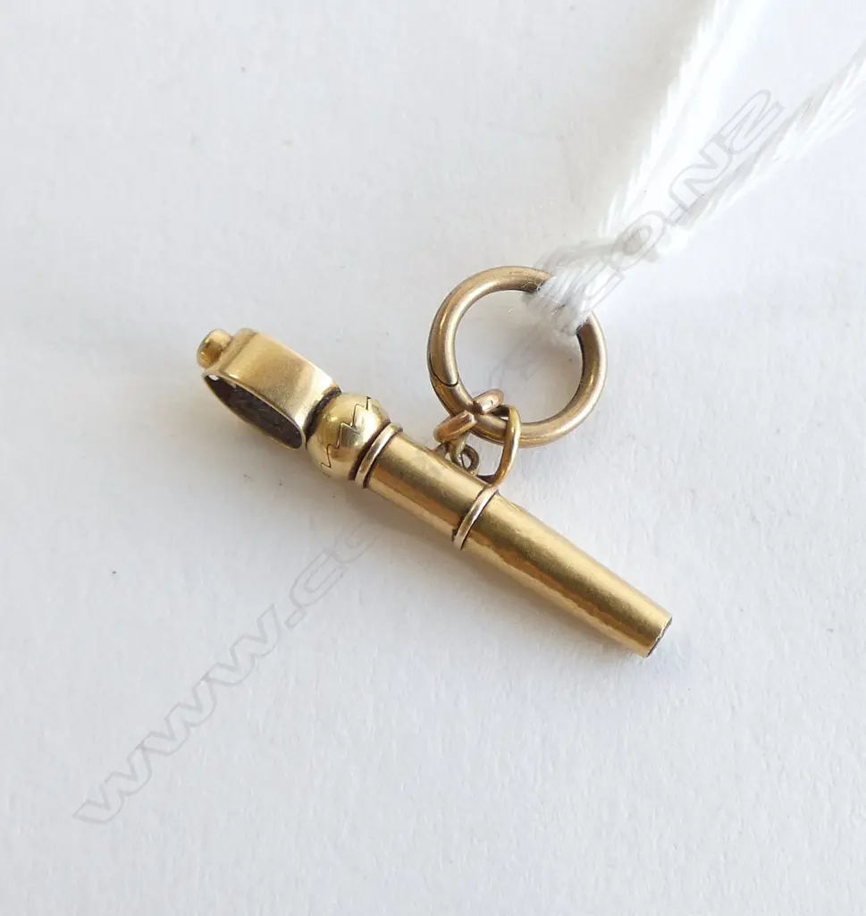 ANTIQUE GOLD & STEEL RATCHET POCKET WATCH KEY  Image 1++