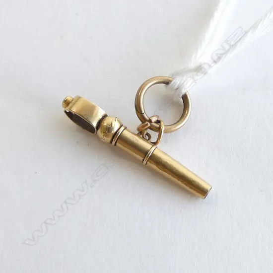 ANTIQUE GOLD & STEEL RATCHET POCKET WATCH KEY 