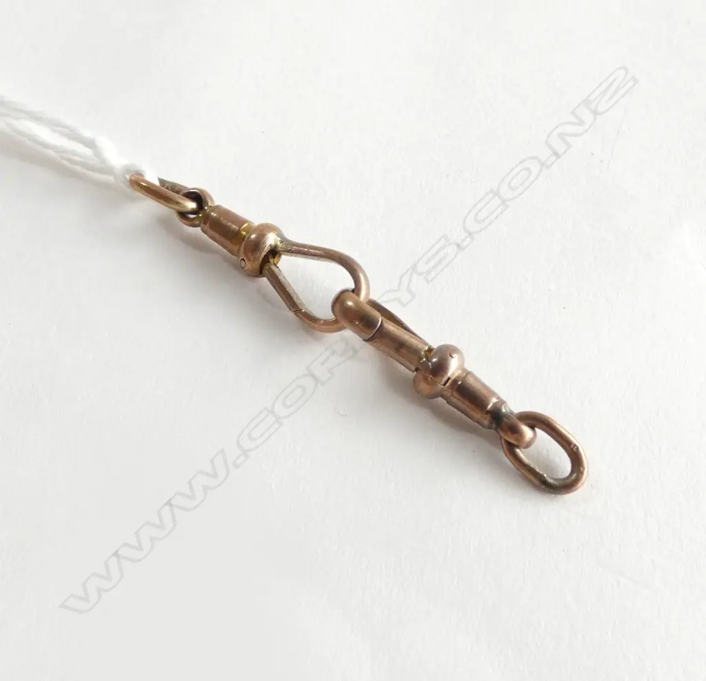 9ct PAIR ROSE GOLD FOB CHAIN 'DOG' CLIPS 4.18gms Image 1++