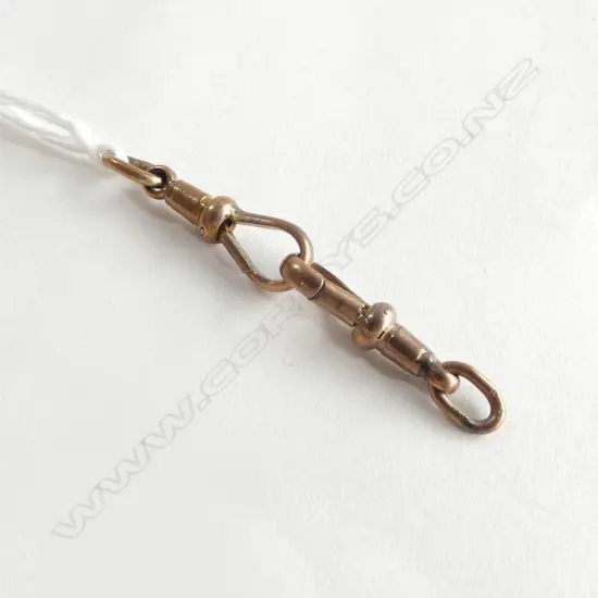 9ct PAIR ROSE GOLD FOB CHAIN 'DOG' CLIPS 4.18gms