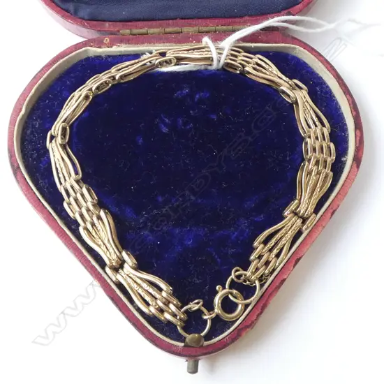 9ct GATE LINK BRACELET in BOX 16gm