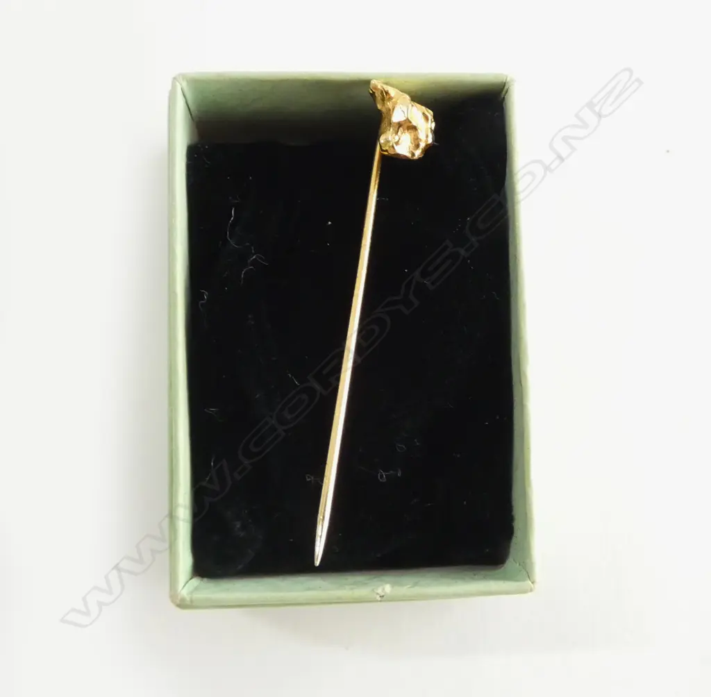 GOLD PLATED ? NUGGET    STICK PIN Image 1++