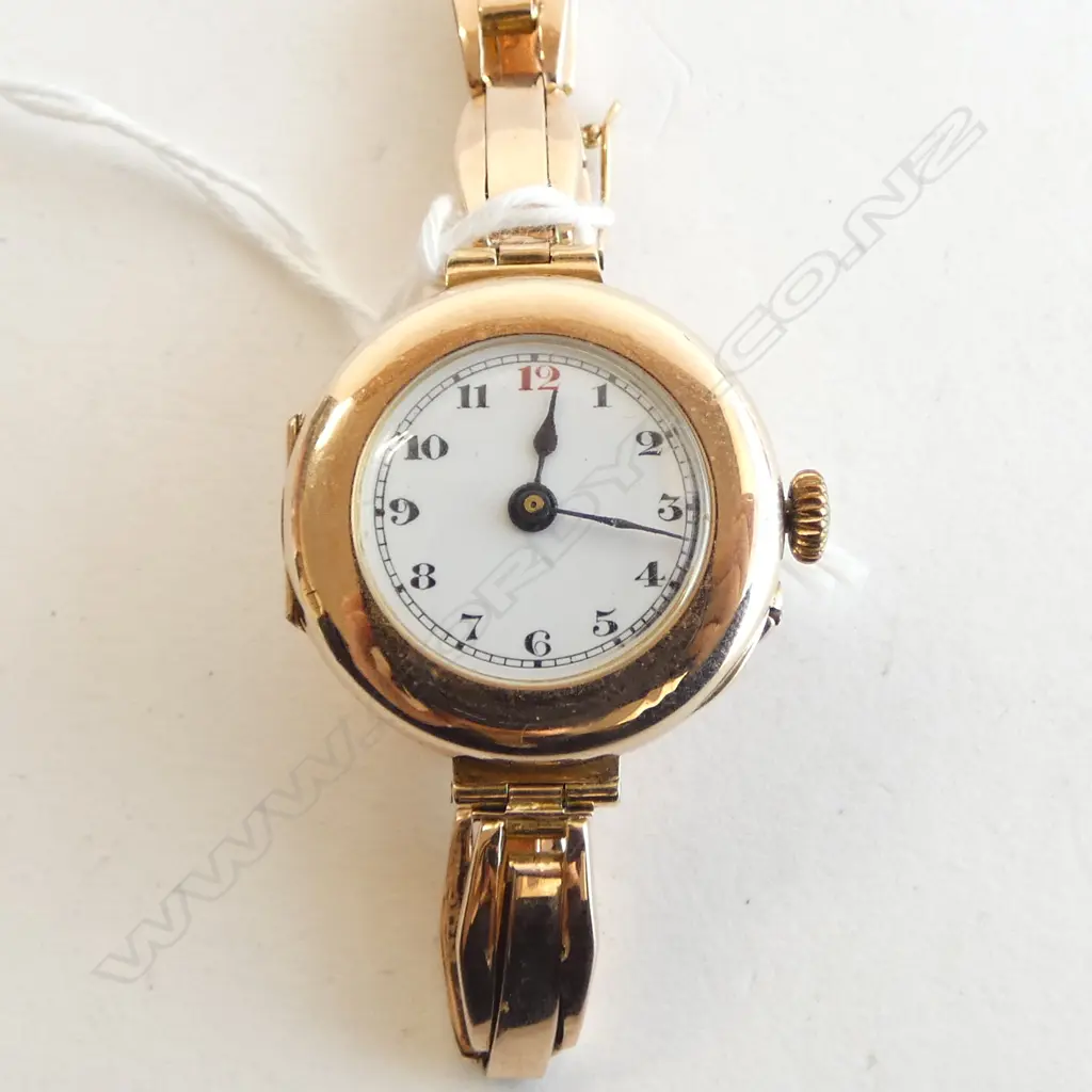 9ct VINTAGE ROSE GOLD LADIES WRISTWATCH, 23gm Image 1++