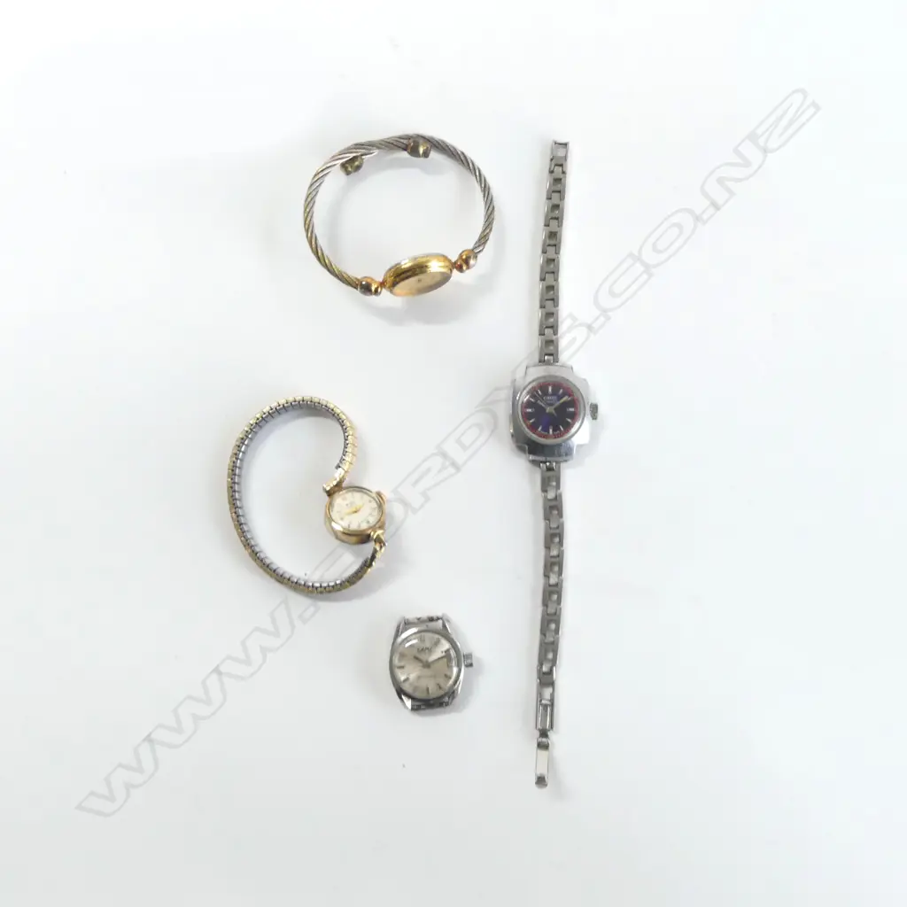 4 SWISS LADIES WRIST WATCHES; 2x ORIS, CAMY & HAFIS Image 1++