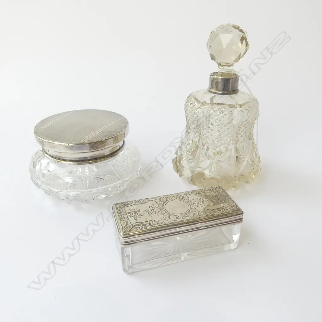 3 CRYSTAL & STG SILVER CONTAINERS H.150mm Image 1++