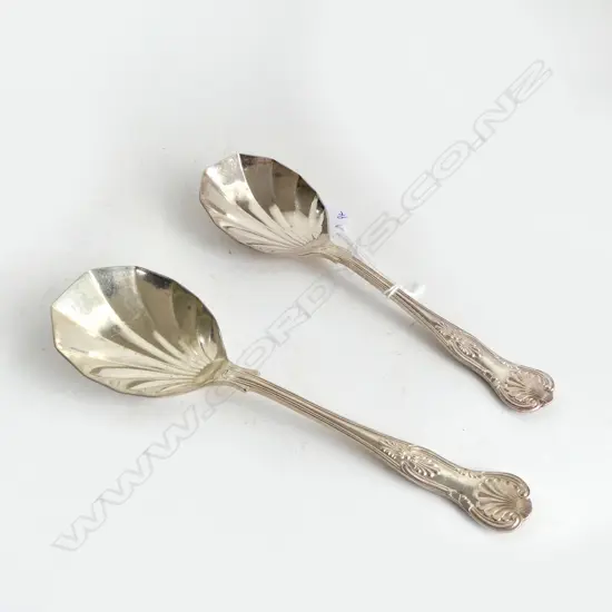 RYALS SILVER PLATE MID 20thC SALAD SERVERS. King's Pattern