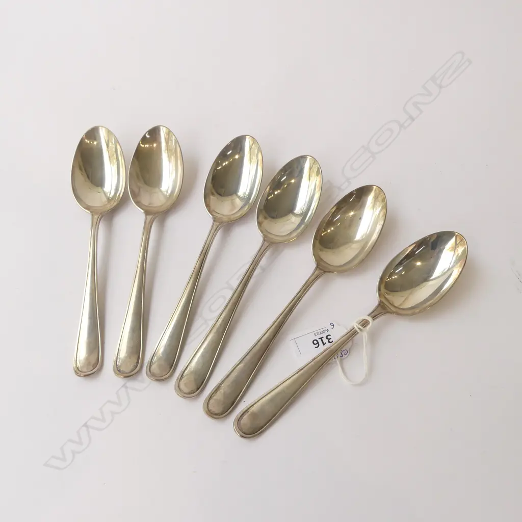 6 .833 SILVER DUTCH DESERT SPOONS, EARLY 20thC, 282gms Image 1++