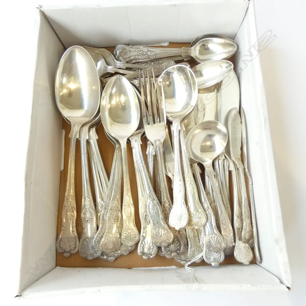 42PCS KINGS PATTERN CUTLERY ASSTD. SPOONS, FORKS, LADLE, CONDIMENTS ETC   Image 1++