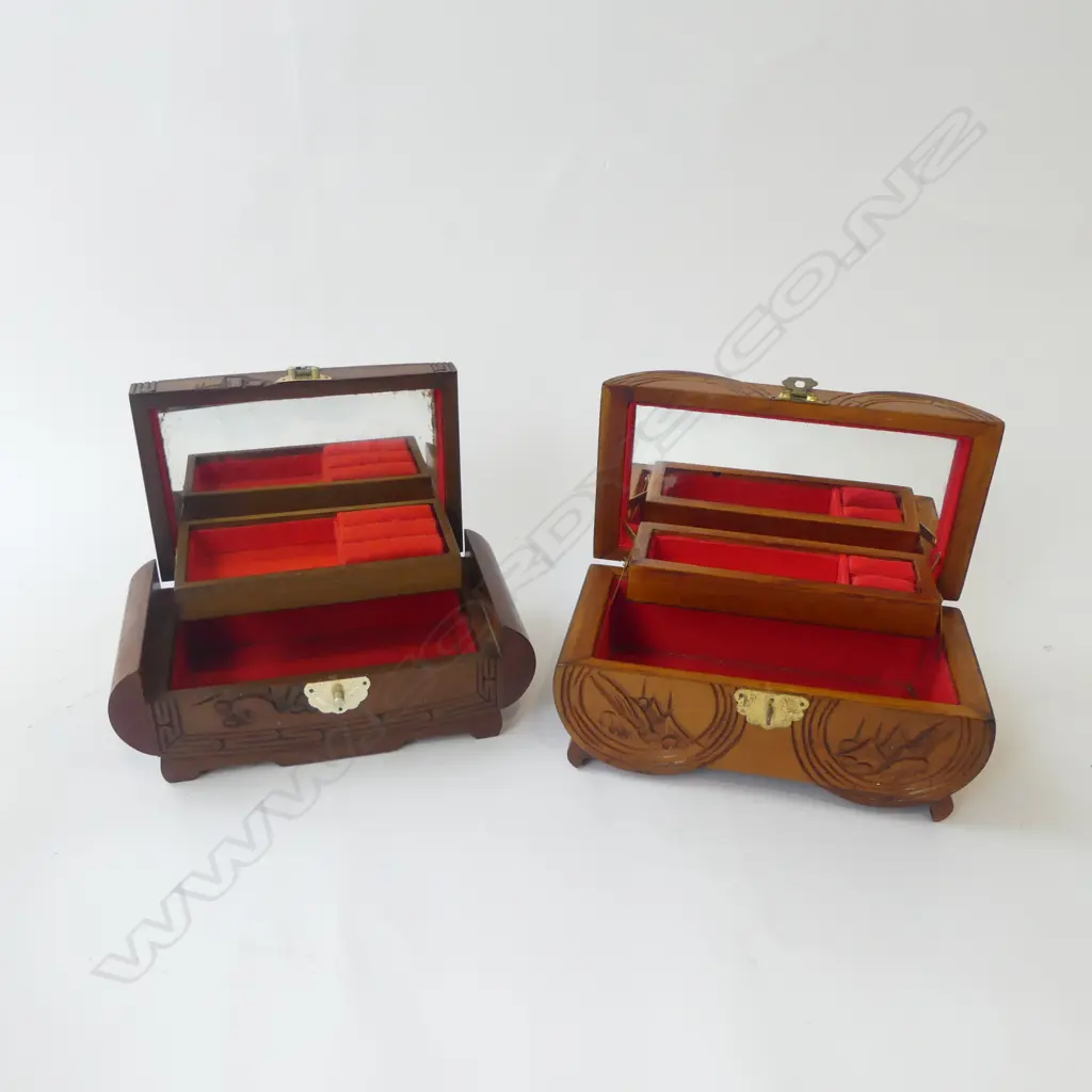 2  CHINESE TRINKET BOXES W210mm Image 1++