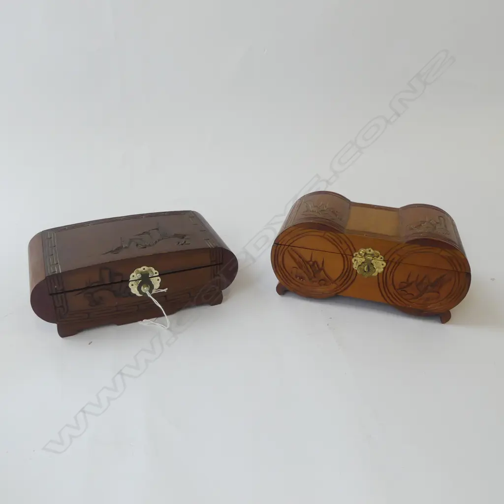 2  CHINESE TRINKET BOXES W210mm Image 1++