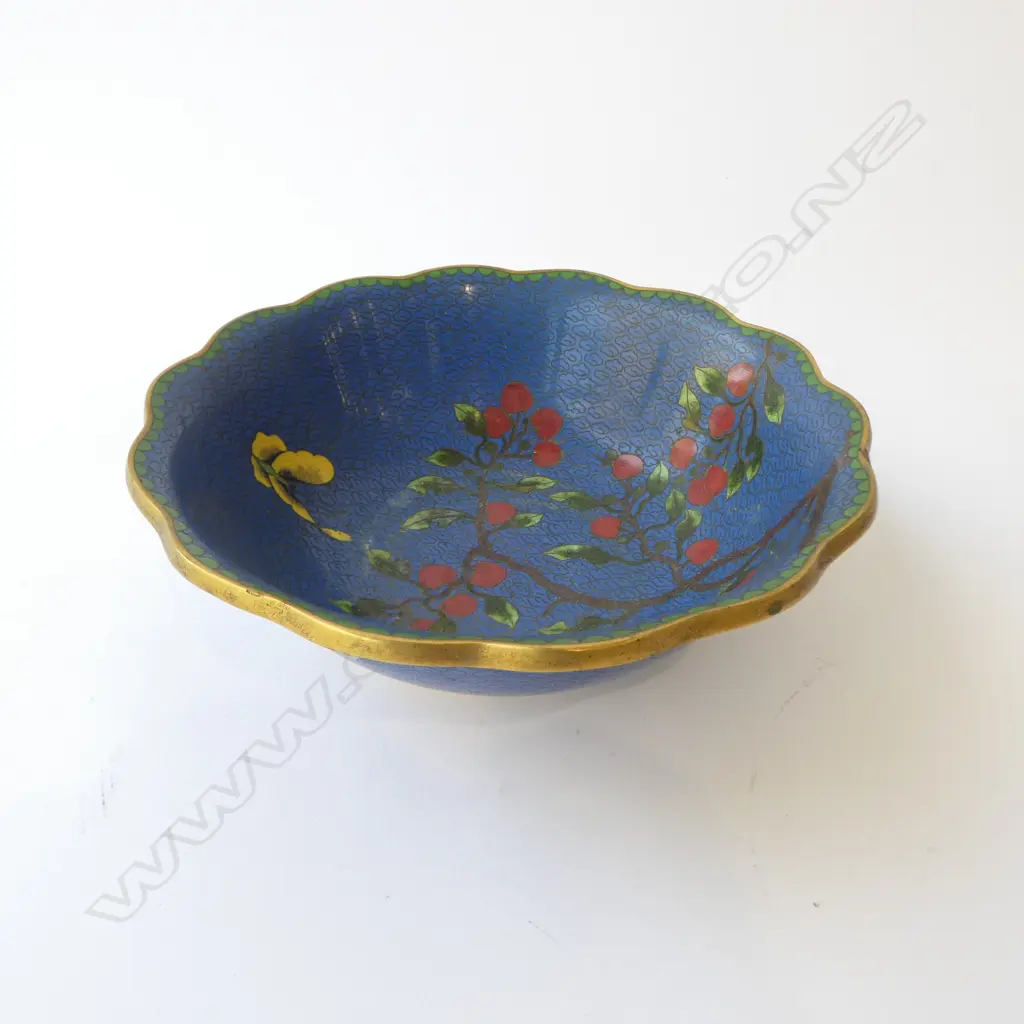 CLOISONE BOWL  PERSIMON &  BUTTERFLY DESIGN DIA200MM Image 1++