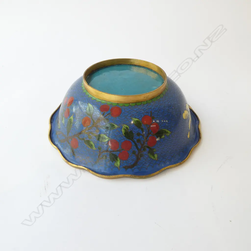 CLOISONE BOWL  PERSIMON &  BUTTERFLY DESIGN DIA200MM Image 1++