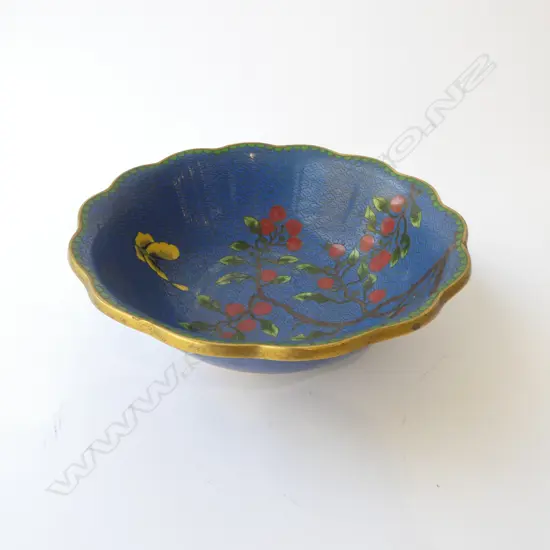 CLOISONE BOWL  PERSIMON &  BUTTERFLY DESIGN DIA200MM