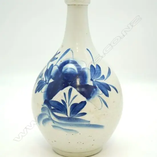 A Japanese Meiji-period Blue and White Vase. H.275mm-John Perry Collections