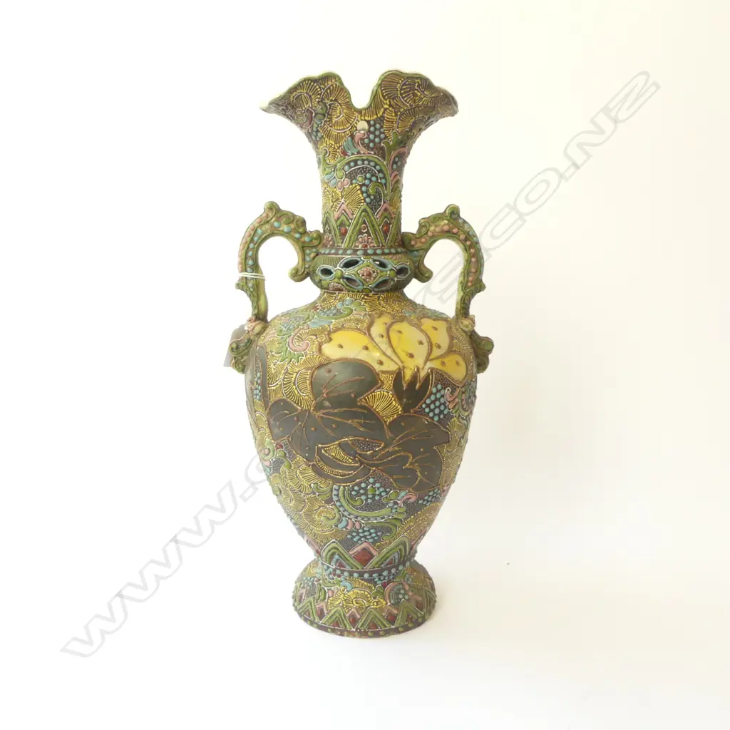 OLD SATSUMA VASE H400mm Image 1++