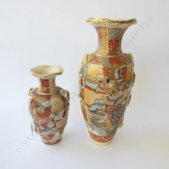 2 SATSUMA VASES H370 & 250MM