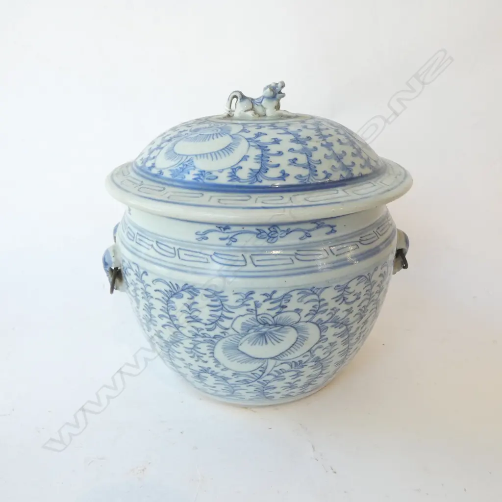 ORIENTAL B/W LIDDED CONTAINER H.210mm - CH'ING DYNASTY APOTHECARY JAR? Image 1++