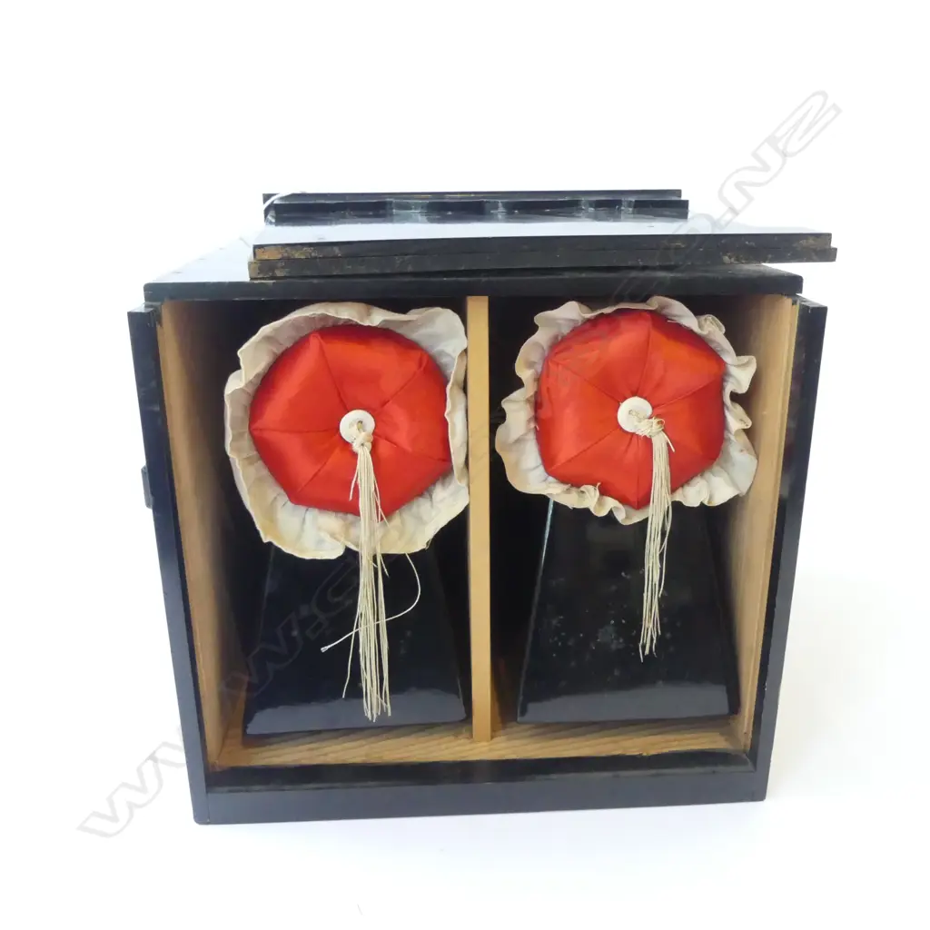 PR ORIENTAL HEAD PILLOWS, BOXED W.240mm EX JOHN PERRY ESTATE Image 1++