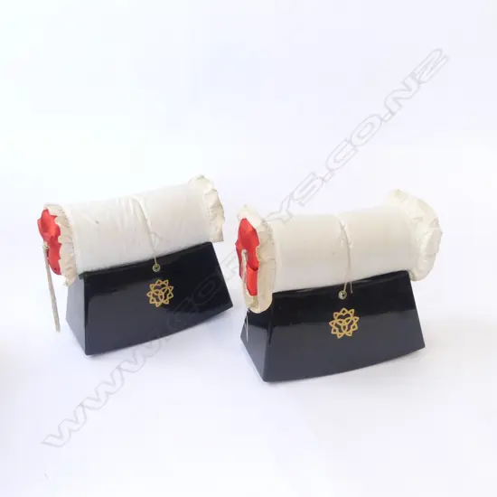 PR ORIENTAL HEAD PILLOWS, BOXED W.240mm EX JOHN PERRY ESTATE