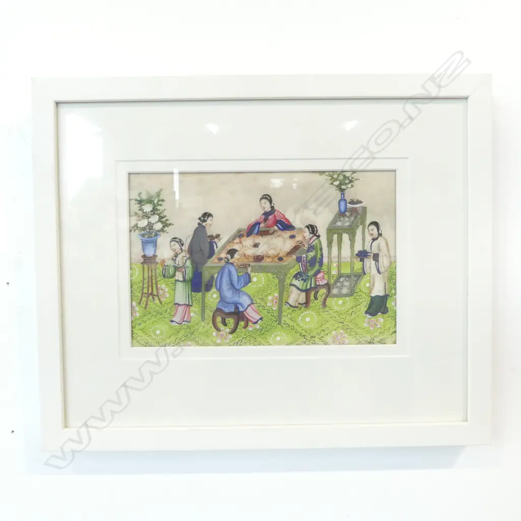 FINELY PAINTED CHINESE PLAYERS, 150 x 240mm Image 1++