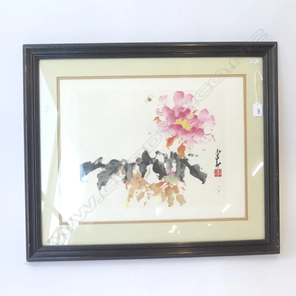 OLD watercolour painting reputedly by CHA SHAU-ANG 300 X 370mm Image 1++