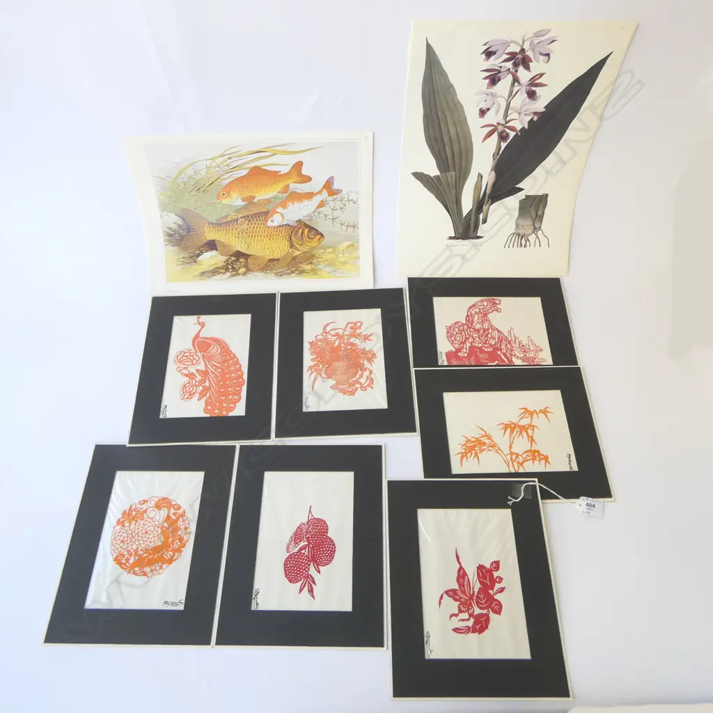 7 SIGNED PRINTS w. 14 BOOK PLATES OF PLANTS & FISH 380x280mm Image 1++