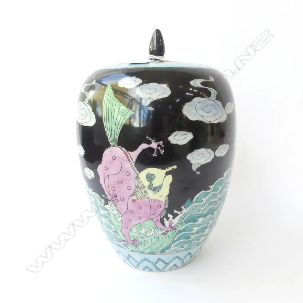 ORIENTAL LIDDED JAR H.300mm Image 1++