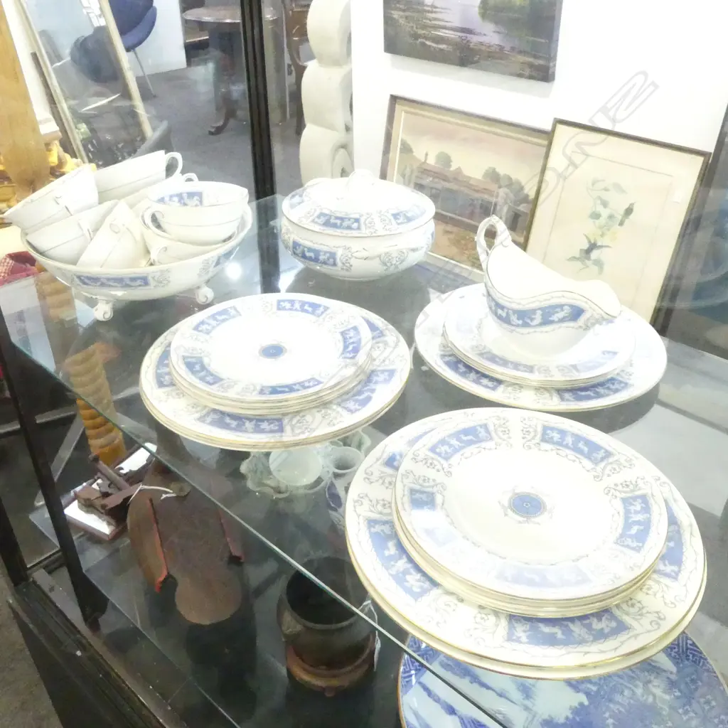 COALPORT 'REVELRY'; 5 DINNER PLATES 275mm dia, 8 SIDE PLATES, 8 COUPES, LG FOOTED BOWL, TUREEN & SAUCE BOAT Image 1++