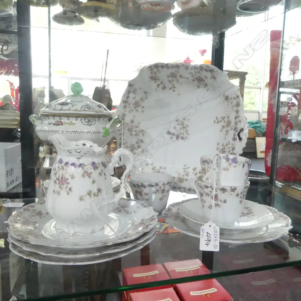 PART GERMAN PORCELAIN TEA SET & SPOODE MINI TUREEN Image 1++