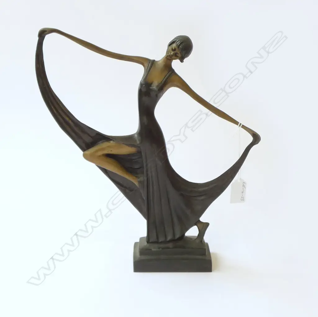 BRONZE DECO FEMALE FIGURE H320mm Image 1++