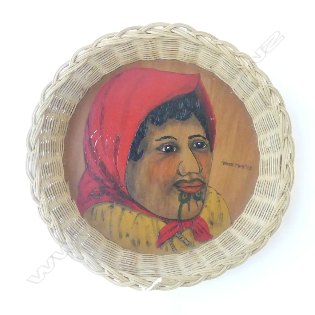 'CANE CRAFT' BASKET 'MAORI MAIDEN' 240mm dia Image 1++