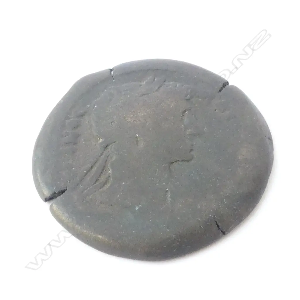 PROVINCIAL DRACHM OF ALEXANDRIA EGYPT HADRIAN 117 - 138 AD. THE REVERSE FEATURING FOUR ELEPHANTS Image 1++