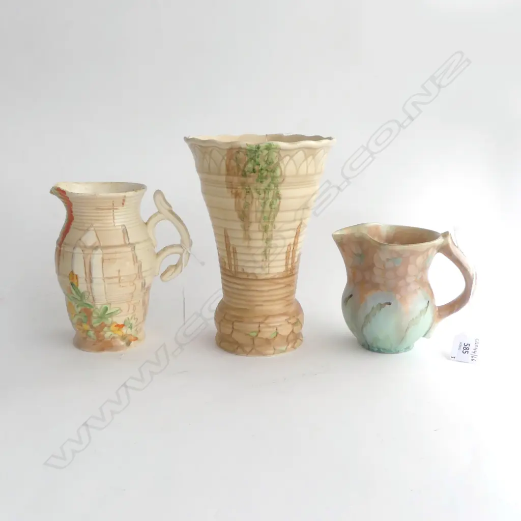 BESWICK VASE H200 MATCHING JUG H150MM BESWICK DECO JUG H110MM Image 1++