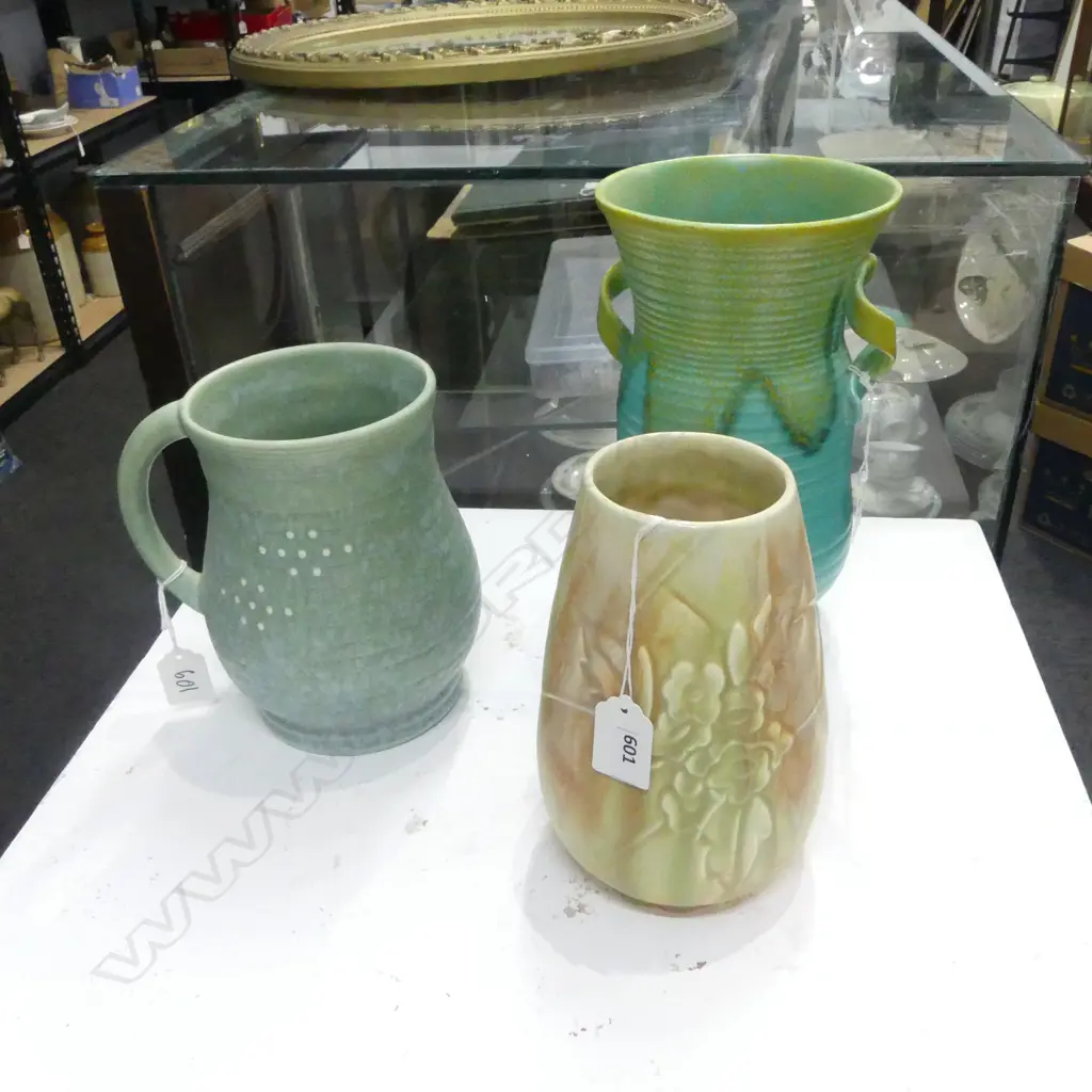 3 BESWICK DECO VASES H250MM TALLEST Image 1++