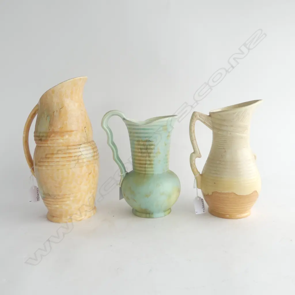 3 BESWICK DECO STYLE JUGS H290MM TALLEST Image 1++