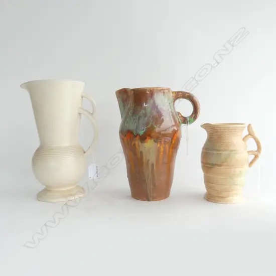 3 BESWICK DECO JUGS H250MM TALLEST 