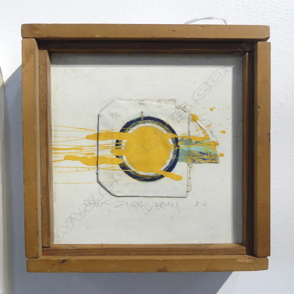 Frank Womble (1946-)assemblage & painted artwork. Untitled signed & dated '80. 145 x 145mm. Image 1++