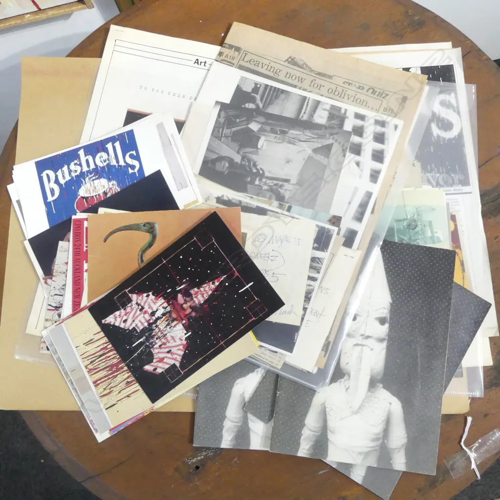Frank Womble (1946-) archival material: photos + booklets + newspaper cuttings + letters + invitations etc. Provenance: From an artists estate Image 1++