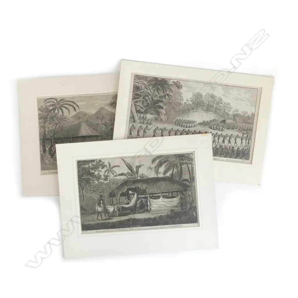3 ETCHINGS FROM CAPTAIN COOKS PACIFIC EXPLORATION EX JOHN PERRY ESTATE... Image 1++