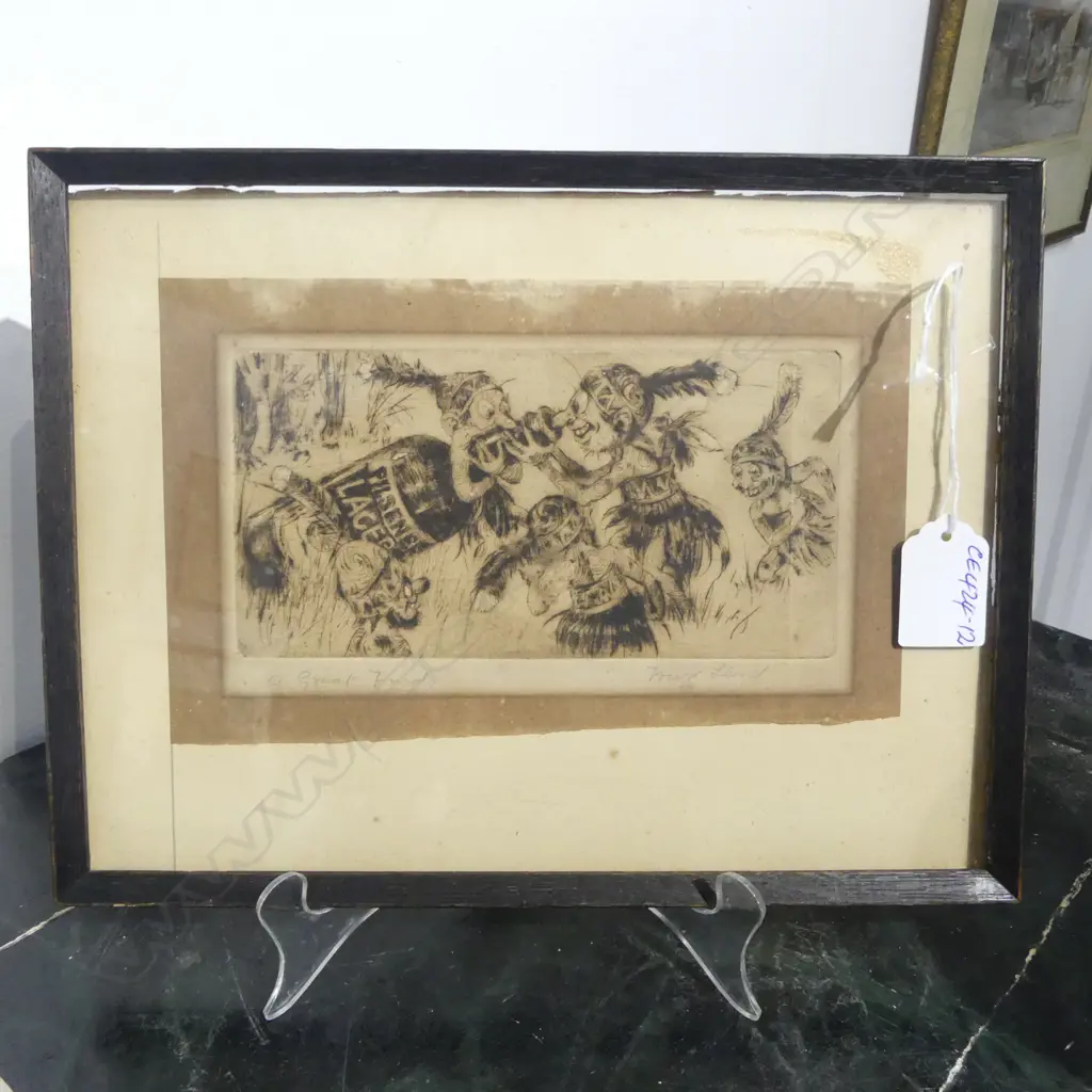 TREVOR LLOYD ETCHING 'A Great Find' signed & entitled in pencil 85 X 165mm Image 1++