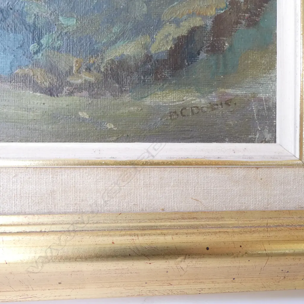 Beatrix Charlotte DOBIE, NZ  COASTAL LANDSCAPE, OIL on BOARD, SIGNED, 230 x 330mm Image 1++