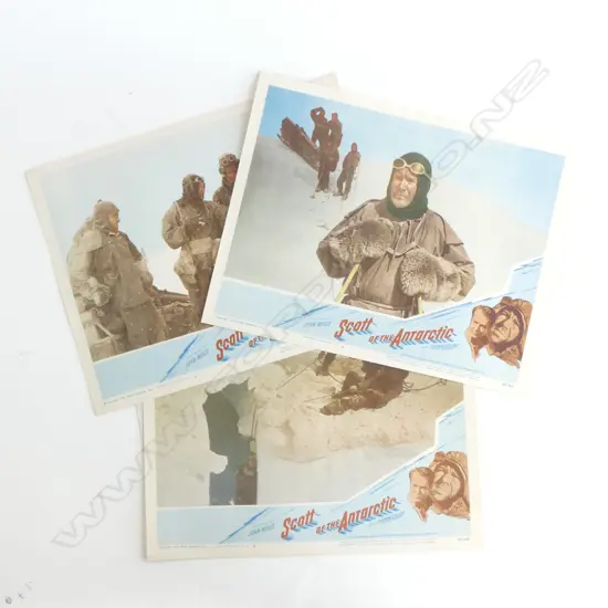 3 FILM POSTERS 'SCOTT OF THE ANTARCTIC' PATHE 1949 280x355mm EX JOHN PERRY ESTATE