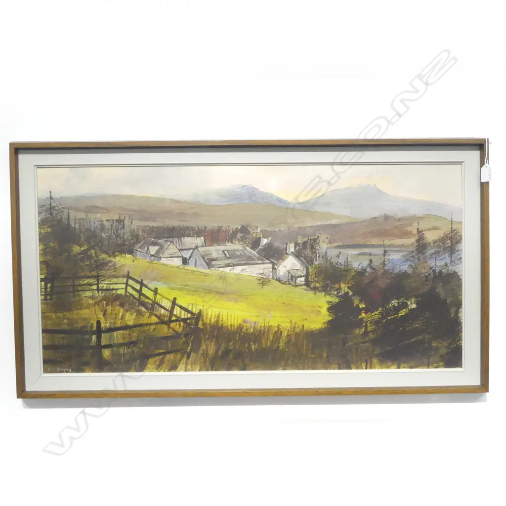 D. C. BAILEY 'FARM NR MOFFAT, DUMFRIESSHIRE' OIL ON BOARD 440x900mm Image 1++