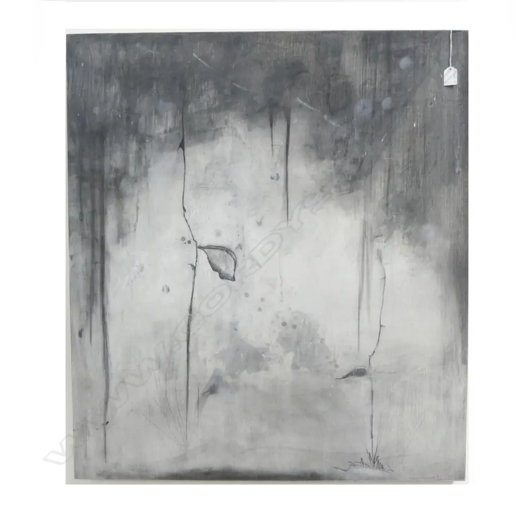 CRUZ JIMENES 'UPON  SPIDER CTACHING a FLY' CHARCOAL & GRAPHITE on BOARD, 910 x 800mm Image 1++